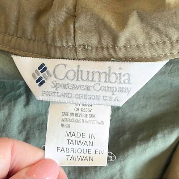 Vintage Columbia Jacket Windbreaker Coat Blue Green Mens XL - Picture 7 of 8